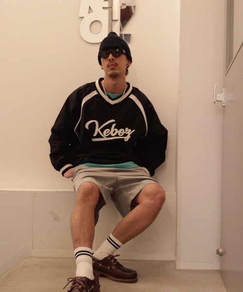 KEBOZ（ケボズ）の「COTTON V NECK PULLOVER JACKET（ブルゾン・メンズ・ブラック/ホワイト/バーガンディー・M/L/XL）」の19枚目の写真