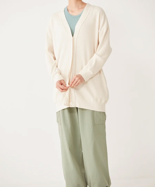 FilMelange（フィルメランジェ）の「Filmelange / フィルメランジェ DAISY Cotton Wool Broad Stitch Smooth デイジー コットンウール ロングカーディガン（カーディガン/ボレロ・レディース・ナチュラル・1）」の4枚目の写真