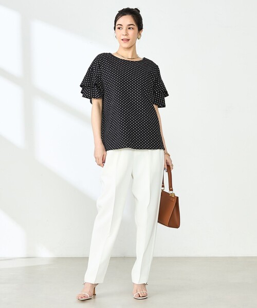 NOLLEY’S（ノーリーズ）の「【追加】サッカードットバックフリルブラウス（シャツ/ブラウス・レディース・ホワイト系その他4/ブラック系その他3・38）」の5枚目の写真