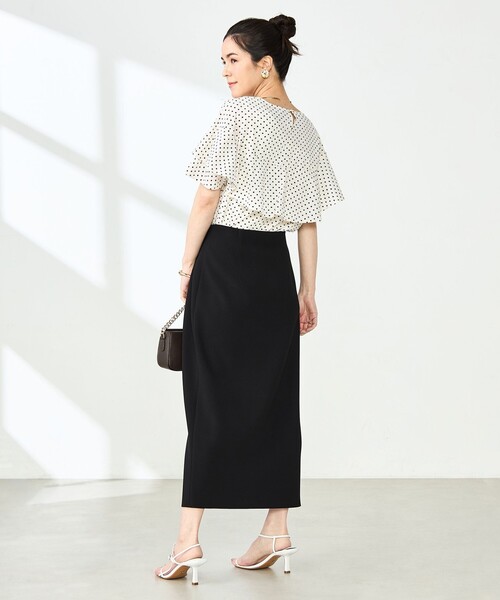 ブラウス シャツ バックフリルドットブラウス レディース Aletta vita ブラウス シャツ ドットボタンバックフリルシアー