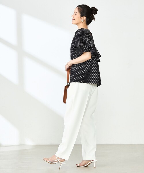 NOLLEY’S（ノーリーズ）の「【追加】サッカードットバックフリルブラウス（シャツ/ブラウス・レディース・ホワイト系その他4/ブラック系その他3・38）」の13枚目の写真