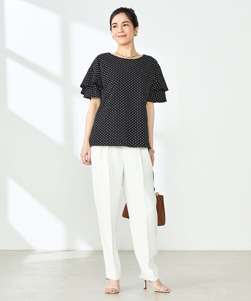 NOLLEY’S（ノーリーズ）の「【追加】サッカードットバックフリルブラウス（シャツ/ブラウス・レディース・ホワイト系その他4/ブラック系その他3・38）」の16枚目の写真