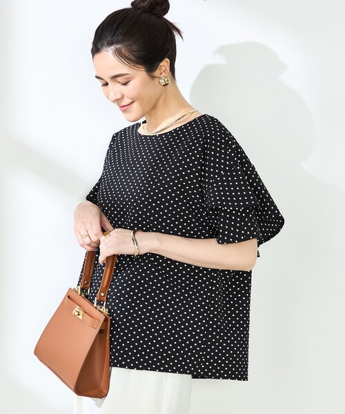 NOLLEY’S（ノーリーズ）の「【追加】サッカードットバックフリルブラウス（シャツ/ブラウス・レディース・ホワイト系その他4/ブラック系その他3・38）」の18枚目の写真