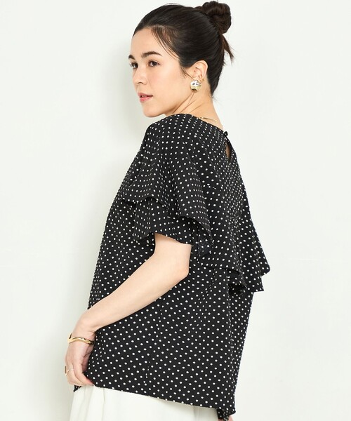 NOLLEY’S（ノーリーズ）の「【追加】サッカードットバックフリルブラウス（シャツ/ブラウス・レディース・ホワイト系その他4/ブラック系その他3・38）」の19枚目の写真