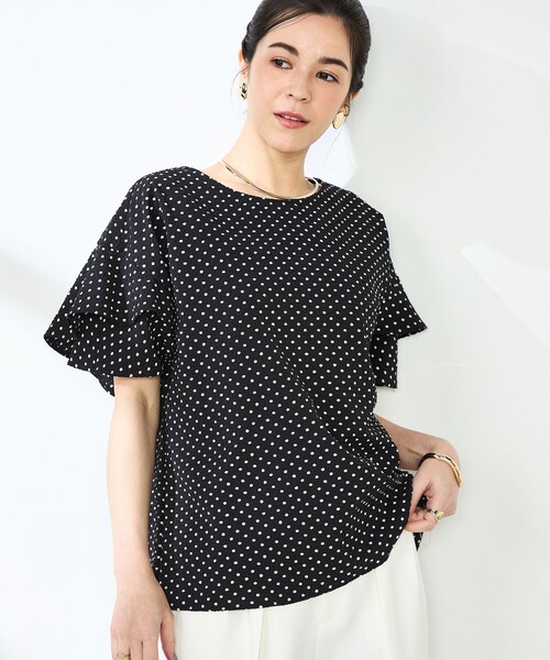 NOLLEY’S（ノーリーズ）の「【追加】サッカードットバックフリルブラウス（シャツ/ブラウス・レディース・ホワイト系その他4/ブラック系その他3・38）」の22枚目の写真