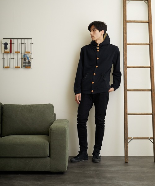 ARCHIVER（アーカイバ）の「【RS】【ISLAND PEAK】フード裏ボア 裏起毛ボタンパーカー（パーカー・レディース・その他1/ベージュ/ブラック/杢グレー/その他2/チャコール/ネイビー/ライトグレー・MEDIUM/LARGE/X-LARGE）」の10枚目の写真