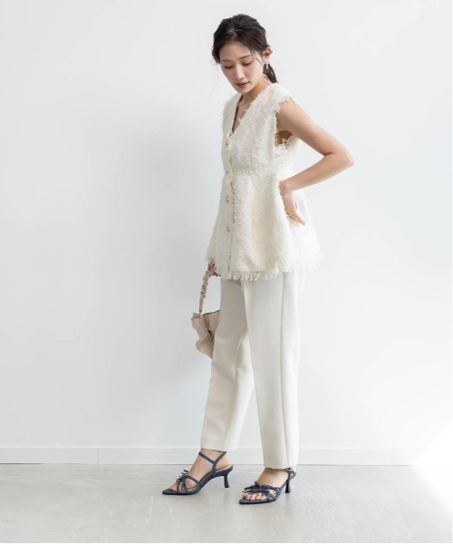 RANDA（ランダ）の「ミニリボンナローストラップサンダル（サンダル・レディース・ブラック/ホワイト/インディゴブルー/パープル・S/L/M/LL）」の20枚目の写真