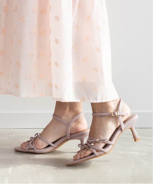 RANDA（ランダ）の「ミニリボンナローストラップサンダル（サンダル・レディース・ブラック/ホワイト/インディゴブルー/パープル・S/L/M/LL）」の15枚目の写真