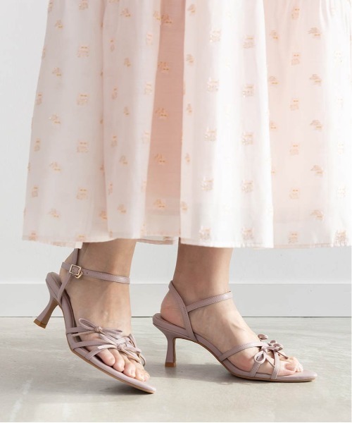 RANDA（ランダ）の「ミニリボンナローストラップサンダル（サンダル・レディース・ブラック/ホワイト/インディゴブルー/パープル・S/L/M/LL）」の17枚目の写真