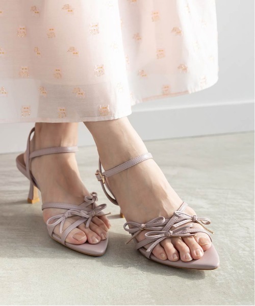 RANDA（ランダ）の「ミニリボンナローストラップサンダル（サンダル・レディース・ブラック/ホワイト/インディゴブルー/パープル・S/L/M/LL）」の5枚目の写真