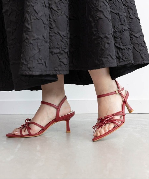 RANDA（ランダ）の「ミニリボンナローストラップサンダル（サンダル・レディース・ブラック/ホワイト/インディゴブルー/パープル・S/L/M/LL）」の9枚目の写真