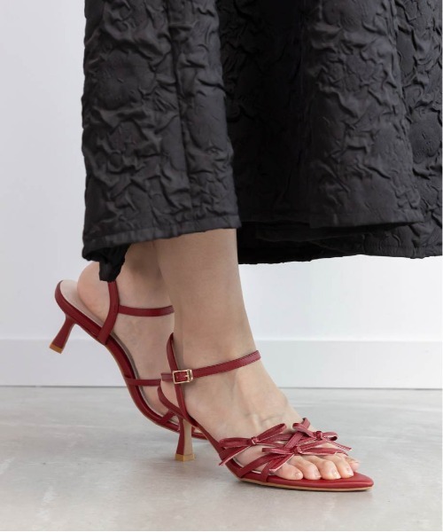 RANDA（ランダ）の「ミニリボンナローストラップサンダル（サンダル・レディース・ブラック/ホワイト/インディゴブルー/パープル・S/L/M/LL）」の10枚目の写真