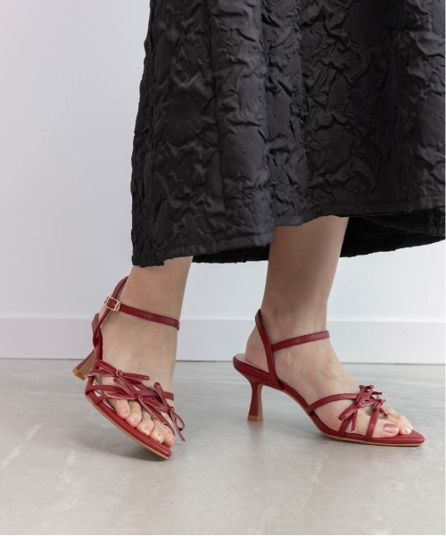 RANDA（ランダ）の「ミニリボンナローストラップサンダル（サンダル・レディース・ブラック/ホワイト/インディゴブルー/パープル・S/L/M/LL）」の13枚目の写真