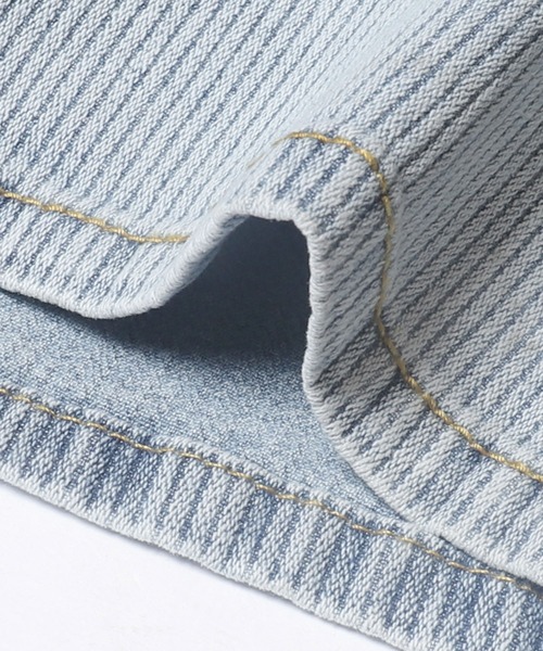 coca（coca）（コカ）の「テレコ風デニムフレアパンツ（デニムパンツ・レディース・ブルー/ライトブルー・S/L/M）」の18枚目の写真