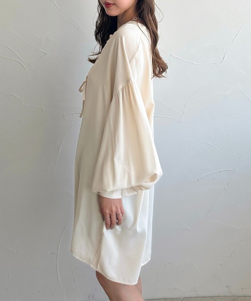 apres jour clair(アプレジュールクレア)の「【apres jour clair】レースアップチュニックブラウス(シャツ/ブラウス・レディース・オフホワイト/ブルー系その他/アイボリー・フリー/X-LARGE)」の16枚目の写真