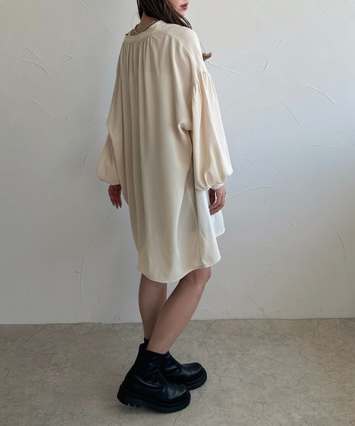 apres jour clair(アプレジュールクレア)の「【apres jour clair】レースアップチュニックブラウス(シャツ/ブラウス・レディース・オフホワイト/ブルー系その他/アイボリー・フリー/X-LARGE)」の20枚目の写真