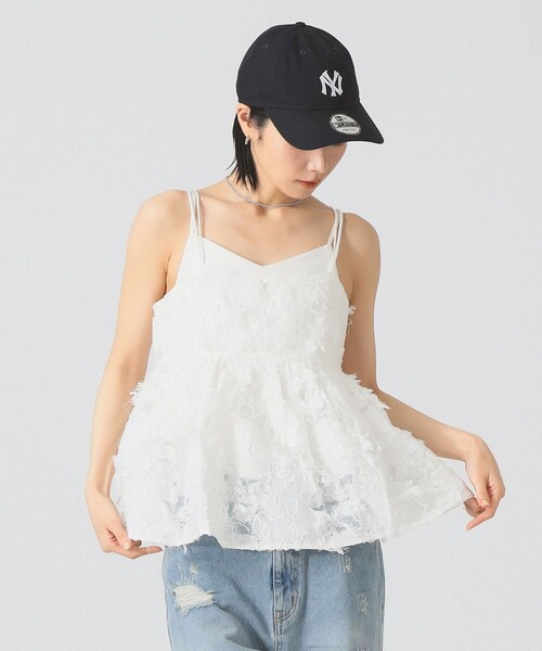 Ray BEAMS（レイビームス）の「フリンジ ジャカード キャミソール（キャミソール・レディース・ホワイト/ブラック・0/1）」の6枚目の写真
