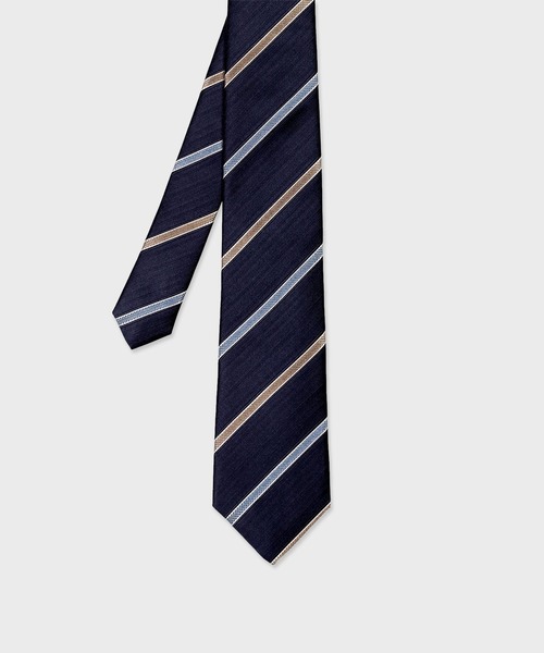 Paul Smith(ポールスミス)の「コントラスト ボールドストライプ タイ【150012 552MJ】(ネクタイ・メンズ・グレー/ダークブラウン/ネイビー・FREE)」の3枚目の写真