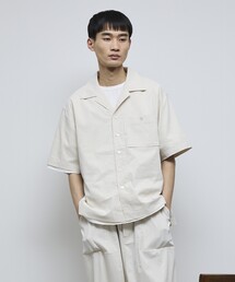 ＊美品＊m_mefu／リネン　コットン 半袖ブラウス　オーバーサイズ ブラウス 半袖 レディース 綿麻混風 無地 シャツブラウス