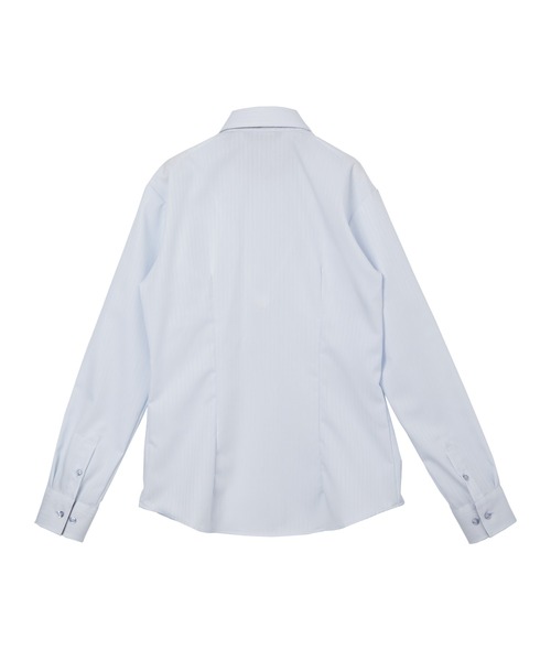 TOKYO SHIRTS(トウキョウシャツ)の「超形態安定ノーアイロン レギュラー 長袖ビジネスワイシャツ(ビジネスシャツ・レディース・ライトブルー・S/M/L/LL/XL)」の2枚目の写真