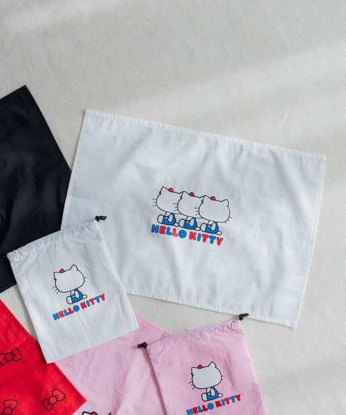 LOWRYS FARM（ローリーズファーム）の「【HELLO KITTY】 ランチセット　293910（ランチョンマット/テーブルウェア・キッズ・オフホワイト/ブラック/レッド/ピンク・FREE）」の2枚目の写真