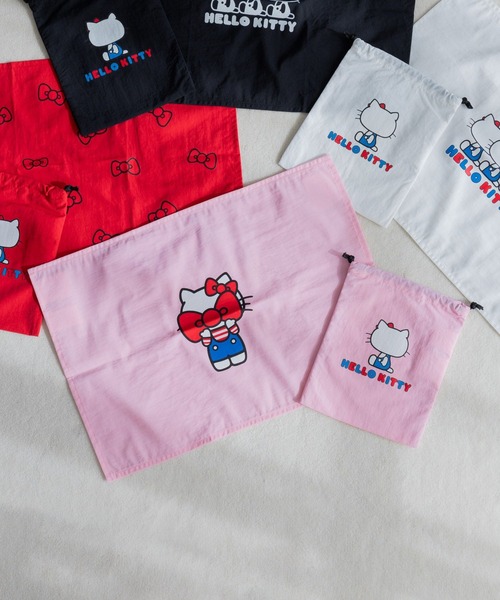 LOWRYS FARM（ローリーズファーム）の「【HELLO KITTY】 ランチセット　293910（ランチョンマット/テーブルウェア・キッズ・オフホワイト/ブラック/レッド/ピンク・FREE）」の4枚目の写真