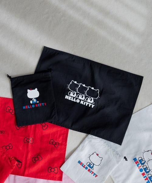 LOWRYS FARM（ローリーズファーム）の「【HELLO KITTY】 ランチセット　293910（ランチョンマット/テーブルウェア・キッズ・オフホワイト/ブラック/レッド/ピンク・FREE）」の3枚目の写真