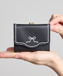 Sunny Side（サニーサイド）の「SUNNY SIDE:ガーリーリボン　がま口三つ折ミニ財布（財布）」