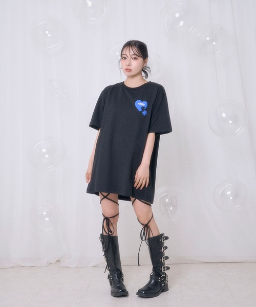 ANDGEEBEE（アンジービー）の「UNISEX ハートプリントT（Tシャツ/カットソー・レディース・ホワイト/ブラック・FREE）」の4枚目の写真