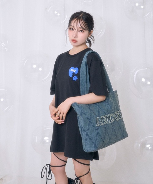 ANDGEEBEE（アンジービー）の「UNISEX ハートプリントT（Tシャツ/カットソー・レディース・ホワイト/ブラック・FREE）」の5枚目の写真