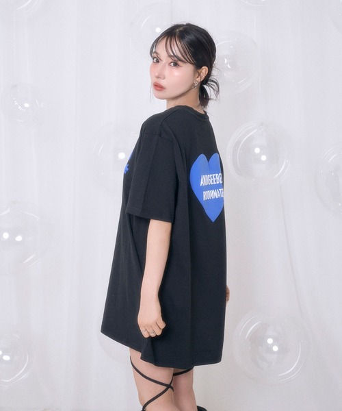 ANDGEEBEE（アンジービー）の「UNISEX ハートプリントT（Tシャツ/カットソー・レディース・ホワイト/ブラック・FREE）」の6枚目の写真