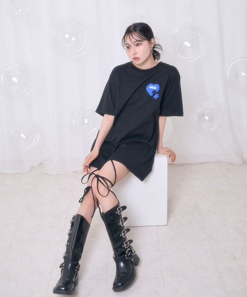 ANDGEEBEE（アンジービー）の「UNISEX ハートプリントT（Tシャツ/カットソー・レディース・ホワイト/ブラック・FREE）」の8枚目の写真