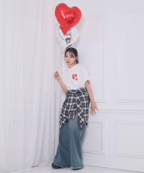 ANDGEEBEE（アンジービー）の「UNISEX ハートプリントT（Tシャツ/カットソー・レディース・ホワイト/ブラック・FREE）」の12枚目の写真