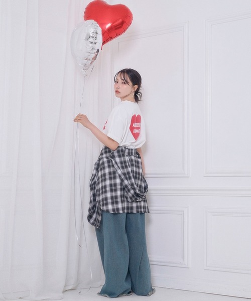 ANDGEEBEE（アンジービー）の「UNISEX ハートプリントT（Tシャツ/カットソー・レディース・ホワイト/ブラック・FREE）」の13枚目の写真