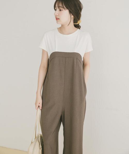 ITEMS URBANRESEARCH（アイテムズ アーバンリサーチ）の「ドッキングオールインワン（サロペット/オーバーオール・レディース・ブラック/モカ・FREE）」の3枚目の写真