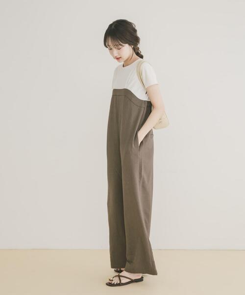 ITEMS URBANRESEARCH（アイテムズ アーバンリサーチ）の「ドッキングオールインワン（サロペット/オーバーオール・レディース・ブラック/モカ・FREE）」の7枚目の写真