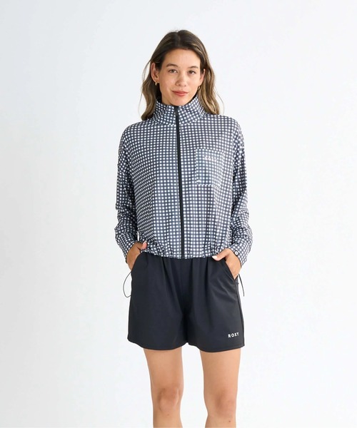 ROXY（ロキシー）の「AURORA STAND/ロキシードローコード付き長袖ジップアップラッシュガード(水着）（ラッシュガード・レディース・ホワイト/ピンク/ブラウン/ブラック/オフホワイト/ブラック系その他・SMALL/MEDIUM/LARGE）」の4枚目の写真