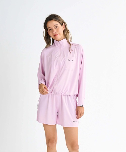 ROXY（ロキシー）の「AURORA STAND/ロキシードローコード付き長袖ジップアップラッシュガード(水着）（ラッシュガード・レディース・ホワイト/ピンク/ブラウン/ブラック/オフホワイト/ブラック系その他・SMALL/MEDIUM/LARGE）」の6枚目の写真
