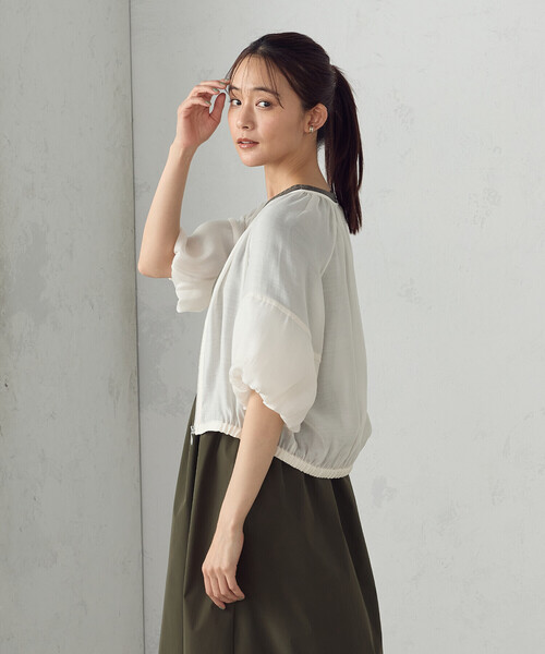 COMME CA ISM(コムサイズム)の「バルーンスリーブ シア―ブルゾン(ブルゾン・レディース・ブラック/ホワイト・LARGE/MEDIUM)」の6枚目の写真