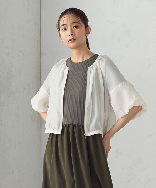 COMME CA ISM(コムサイズム)の「バルーンスリーブ シア―ブルゾン(ブルゾン・レディース・ブラック/ホワイト・LARGE/MEDIUM)」の7枚目の写真