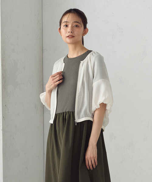 COMME CA ISM(コムサイズム)の「バルーンスリーブ シア―ブルゾン(ブルゾン・レディース・ブラック/ホワイト・LARGE/MEDIUM)」の8枚目の写真