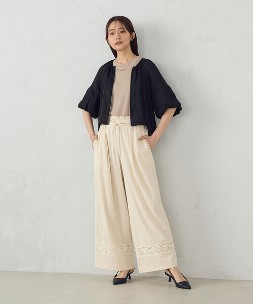 COMME CA ISM(コムサイズム)の「バルーンスリーブ シア―ブルゾン(ブルゾン・レディース・ブラック/ホワイト・LARGE/MEDIUM)」の9枚目の写真