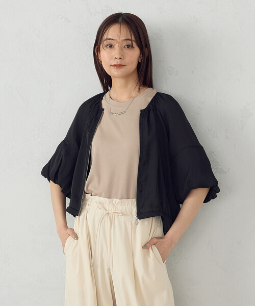COMME CA ISM(コムサイズム)の「バルーンスリーブ シア―ブルゾン(ブルゾン・レディース・ブラック/ホワイト・LARGE/MEDIUM)」の10枚目の写真