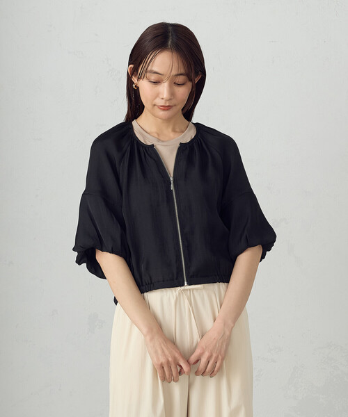 COMME CA ISM(コムサイズム)の「バルーンスリーブ シア―ブルゾン(ブルゾン・レディース・ブラック/ホワイト・LARGE/MEDIUM)」の12枚目の写真