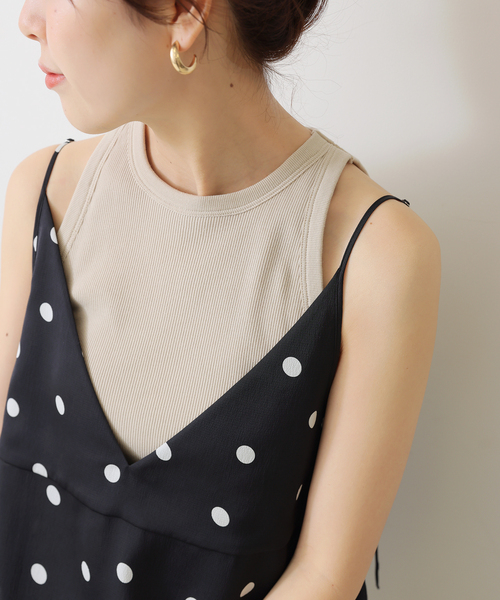 Spick & Span（スピックアンドスパン）の「《追加》カップ付きアメスリタンク2（インナーウェア/肌着・レディース・チャコールグレー/ブラウン/アイボリー/ベージュ・38/36）」の4枚目の写真