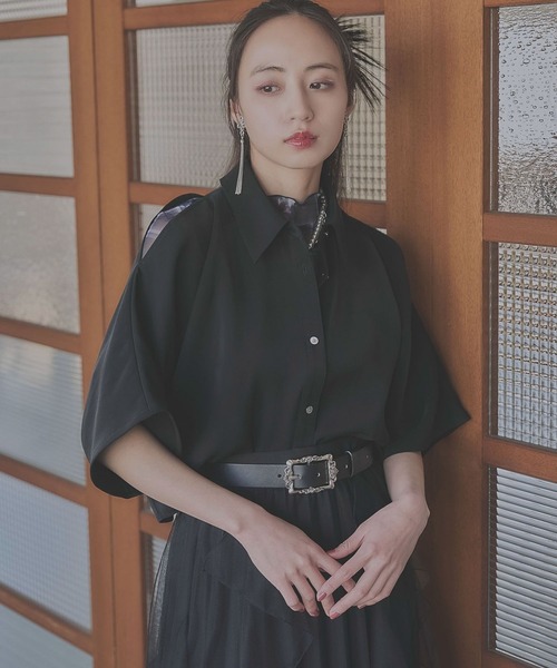 HARE(ハレ)の「トロミカタアキショートシャツ(HARE)(シャツ/ブラウス・レディース・ブルー/ブラック/オレンジ/ピンク・FREE)」の13枚目の写真