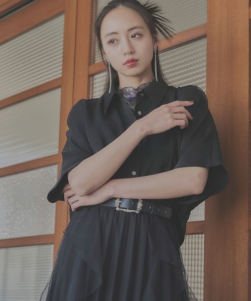 HARE(ハレ)の「トロミカタアキショートシャツ(HARE)(シャツ/ブラウス・レディース・ブルー/ブラック/オレンジ/ピンク・FREE)」の17枚目の写真