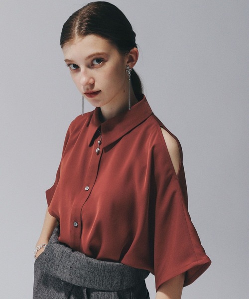 HARE(ハレ)の「トロミカタアキショートシャツ(HARE)(シャツ/ブラウス・レディース・ブルー/ブラック/オレンジ/ピンク・FREE)」の19枚目の写真