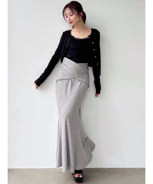 RESEXXY（リゼクシー）の「チュールドッキングアンサンブルトップス（ニット/セーター・レディース・ホワイト/ブラック/ピンク・FREE）」の14枚目の写真