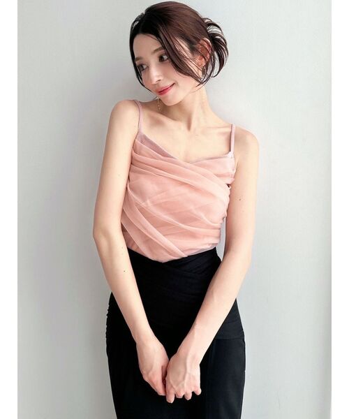 RESEXXY（リゼクシー）の「チュールドッキングアンサンブルトップス（ニット/セーター・レディース・ホワイト/ブラック/ピンク・FREE）」の16枚目の写真